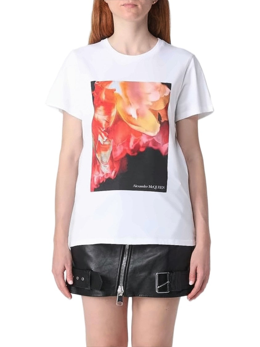 Alexander Mcqueen Floral Graphic Print Short-Sleeved T-Shirt
