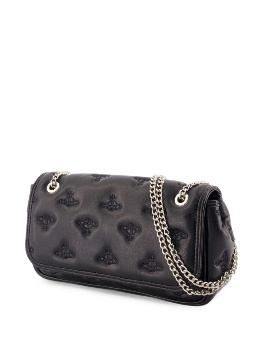 Vivienne Westwood Shoulder Bag With Embossed Logos And Silver-Tone Chain