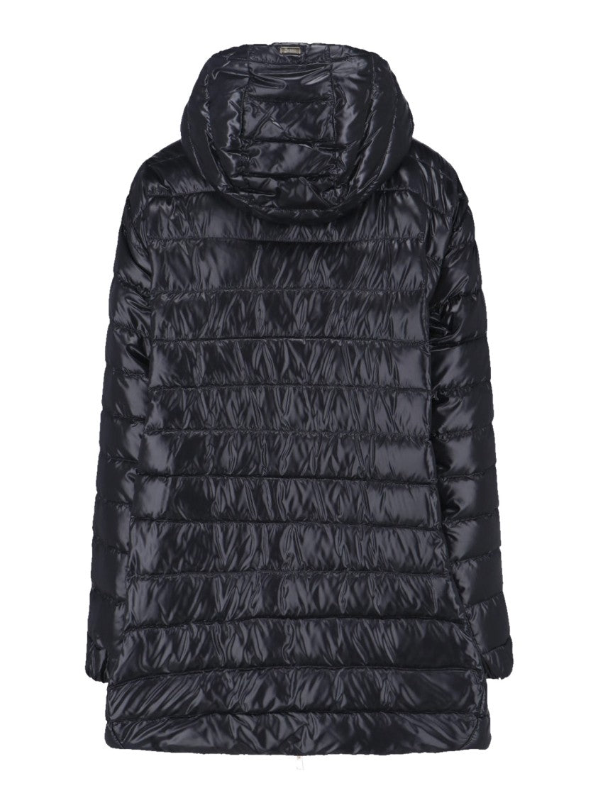 Herno Sleek Black Jacket With High Collar
