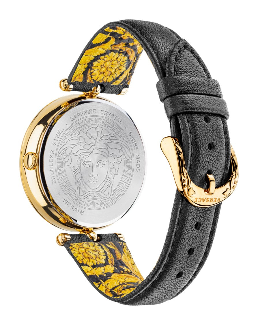 Versace Palazzo Empire Barocco 39Mm Gold-Tone Watch With Black Dial