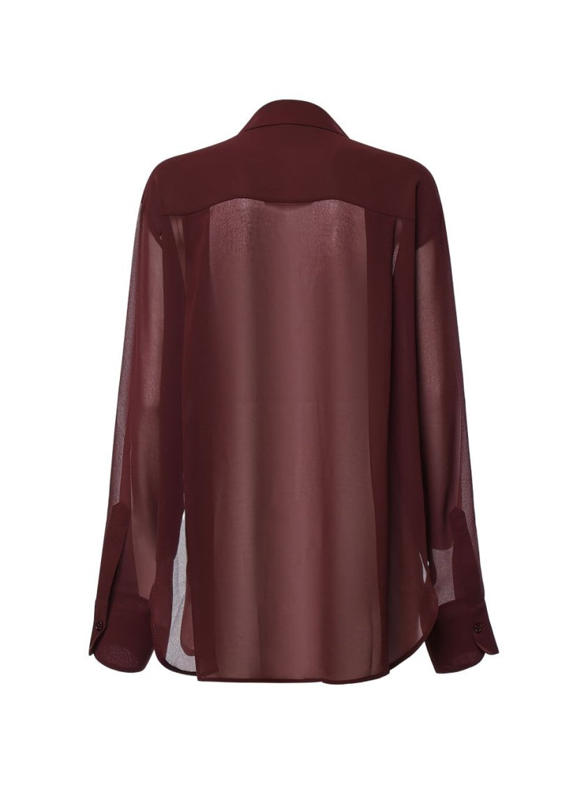 The Frankie Shop Translucent Long-Sleeve Classic Collar Shirt