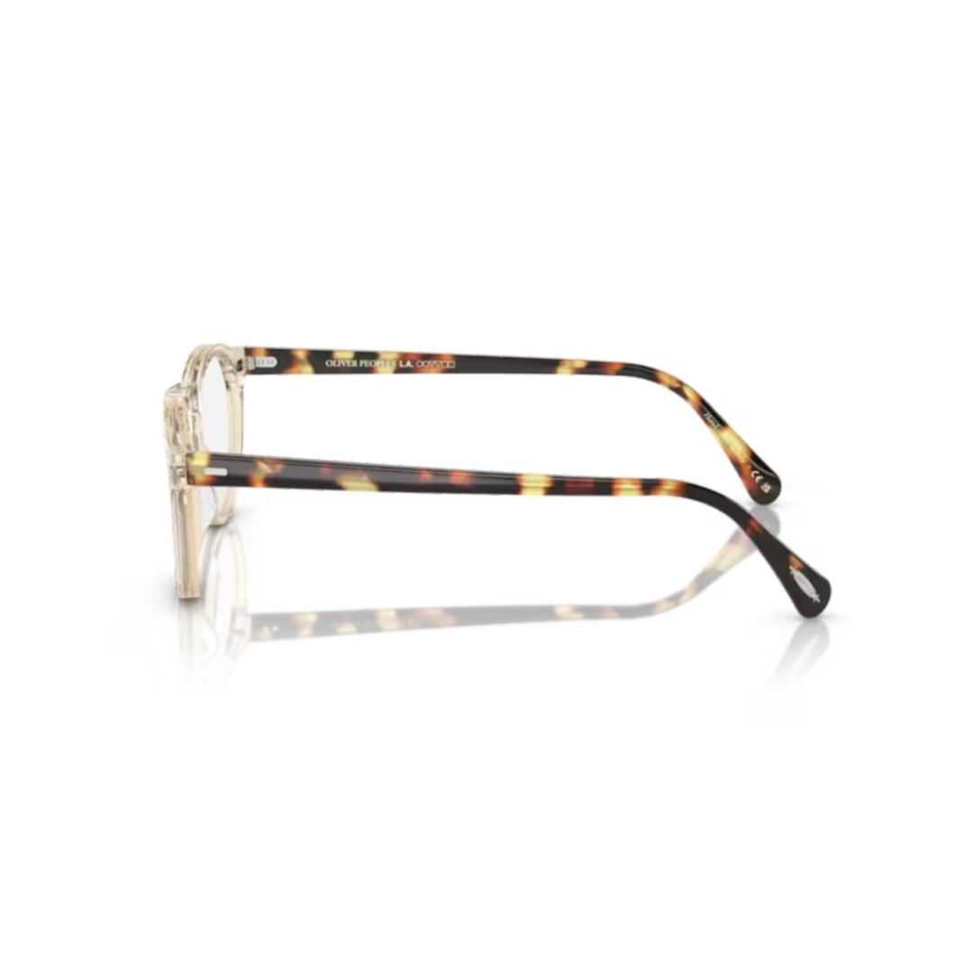 Oliver Peoples 0Ov5186 Translucent Beige Round Eyeglasses With Tortoiseshell Temples