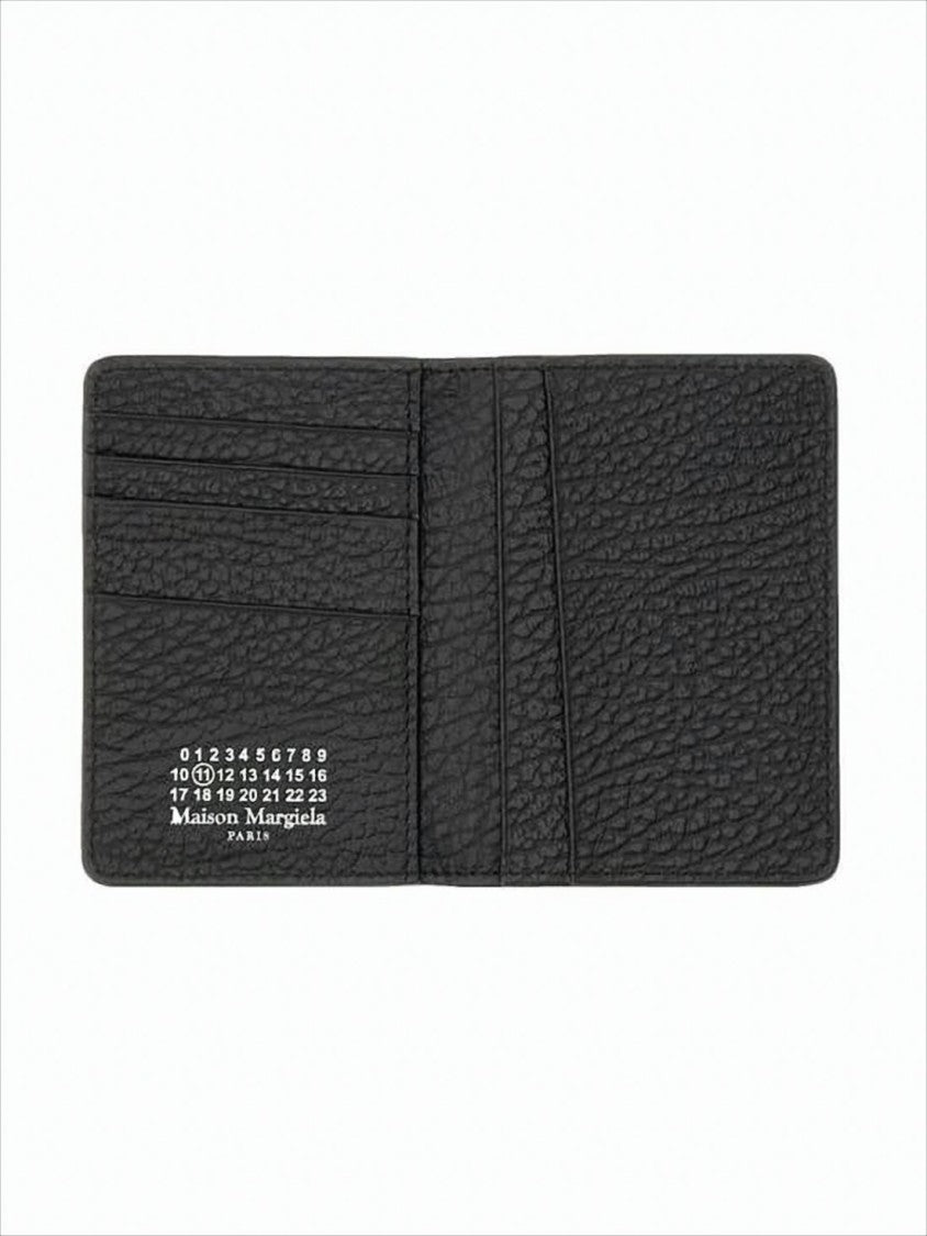 Maison Margiela Pebbled Calfskin Cardholder With Numeric Logo Detail