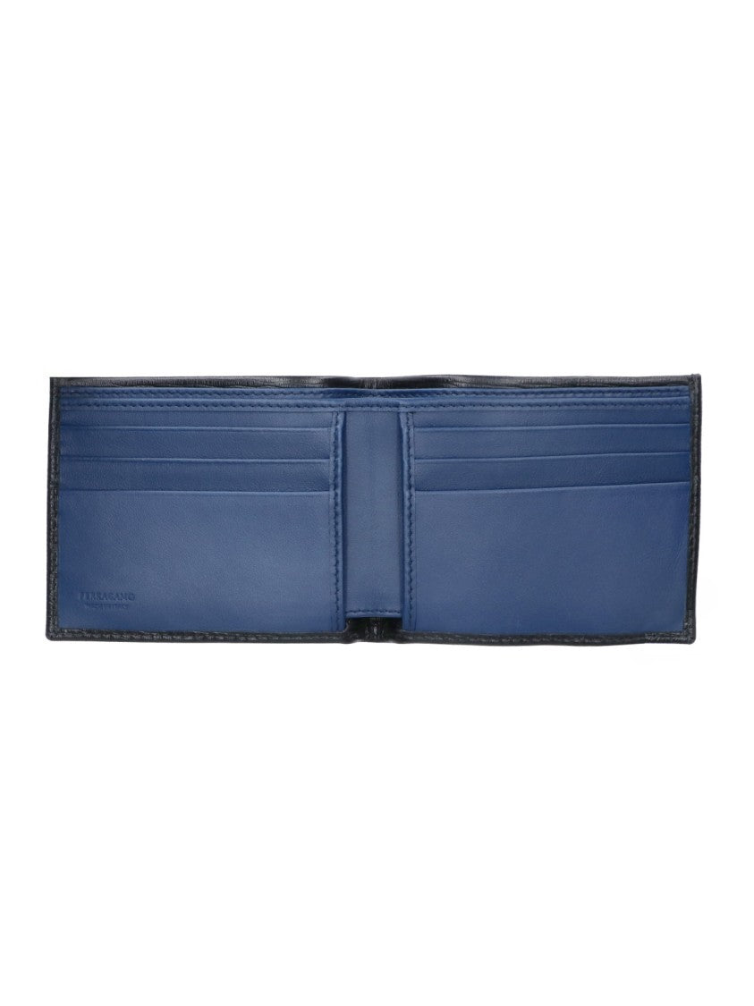 Ferragamo Black Gancini Leather Bi-Fold Wallet
