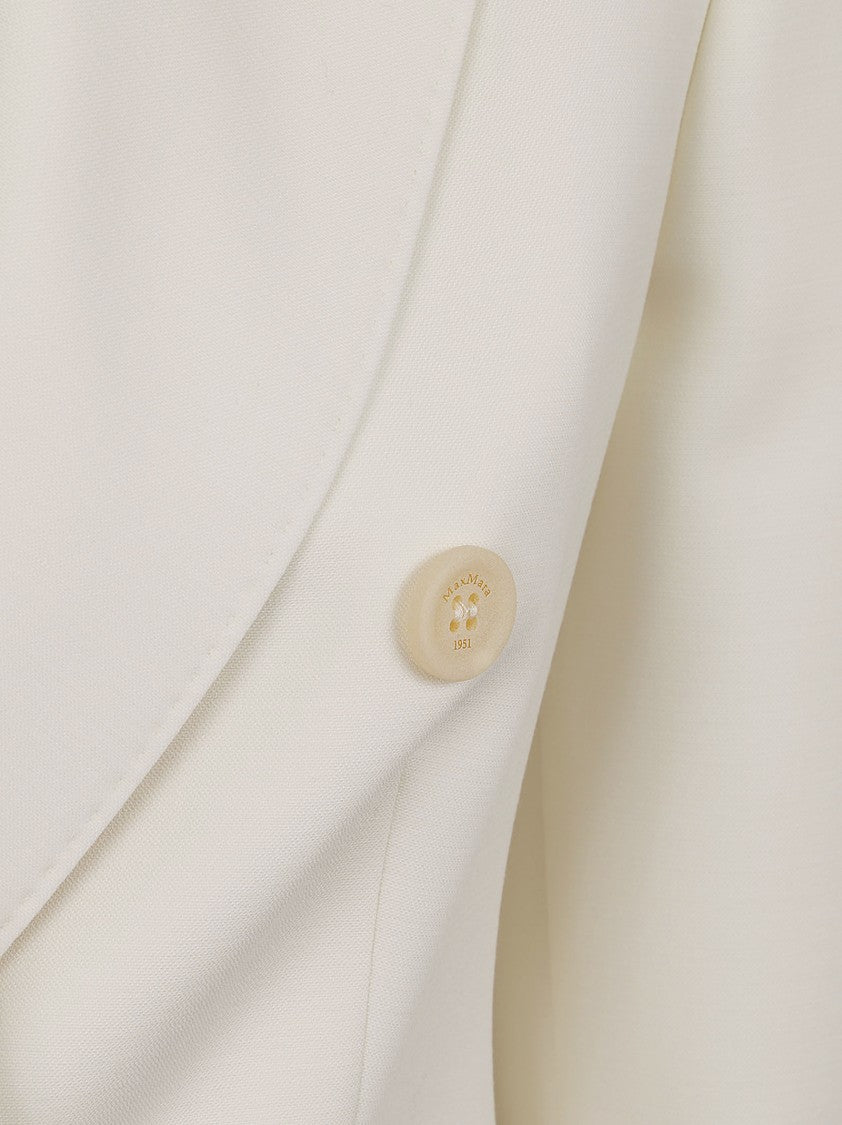 Max Mara Double-Breasted Blazer With Cropped Fit And Peak Lapels