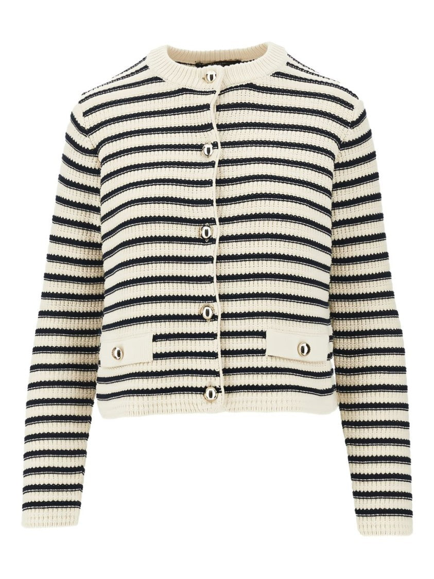 Max Mara Ribbed Knit Sweater With Horizontal Stripes