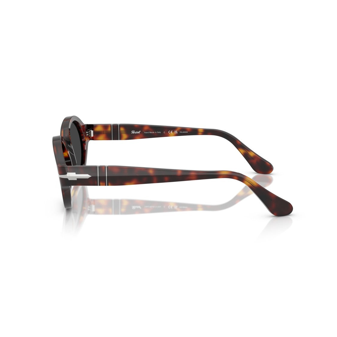 Persol 0Po3378s Tortoiseshell Oval Frame Sunglasses With Metallic Detail