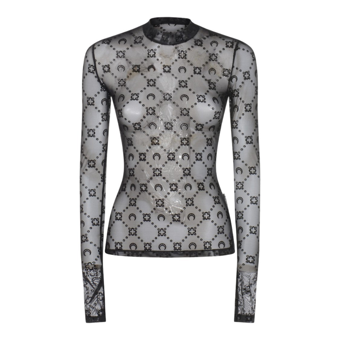 Marine Serre Sheer Mesh Crescent Moon Floral Top