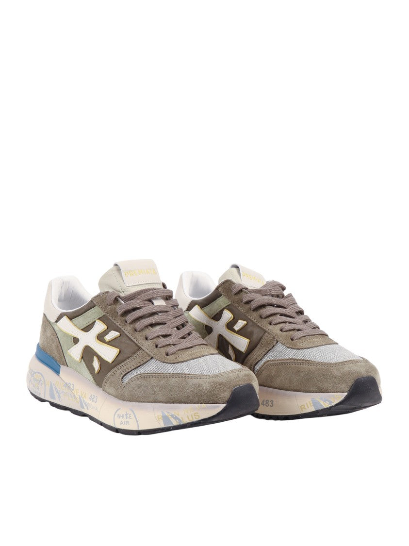 Premiata Modern Green And Grey Sneakers