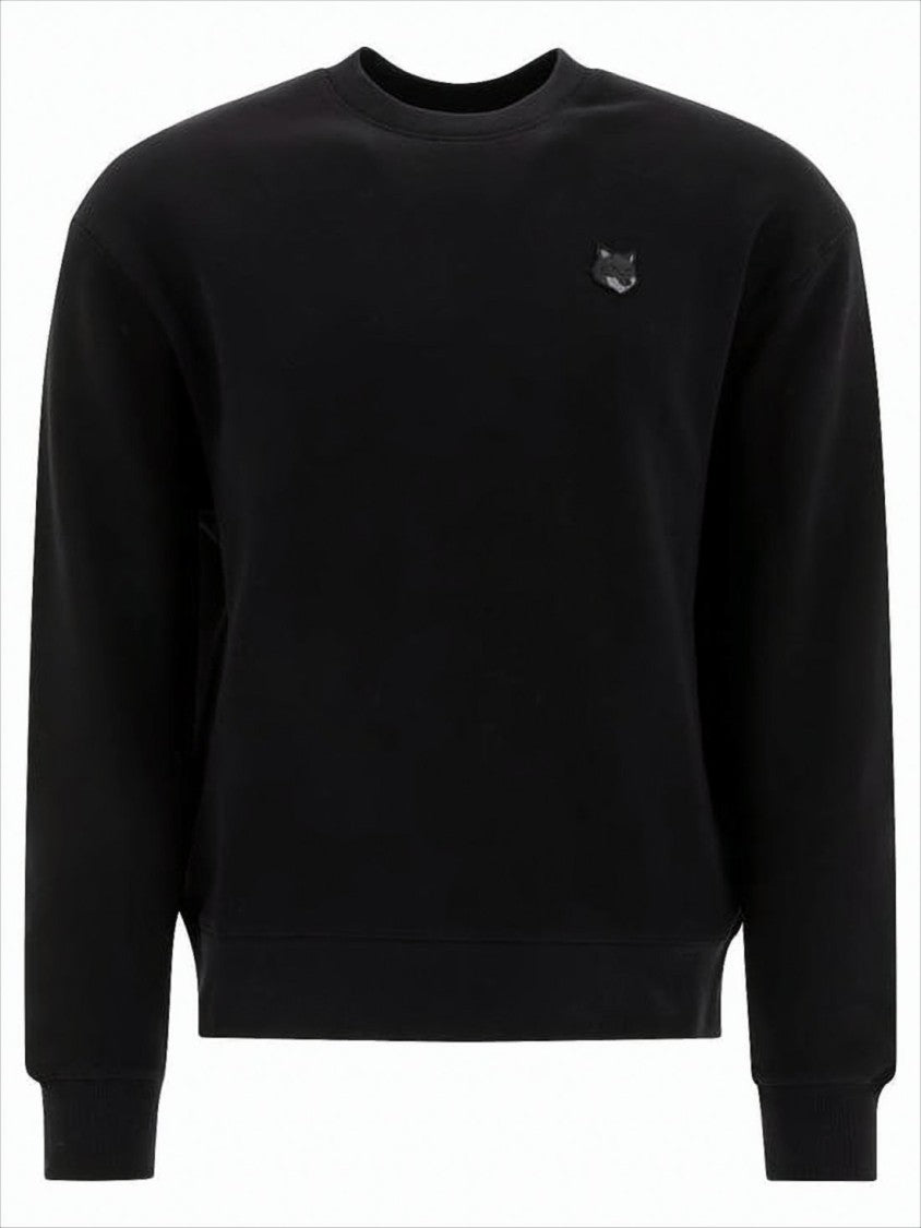 Maison Kitsuné Long-Sleeve Crew Neck T-Shirt With Embroidered Fox Emblem