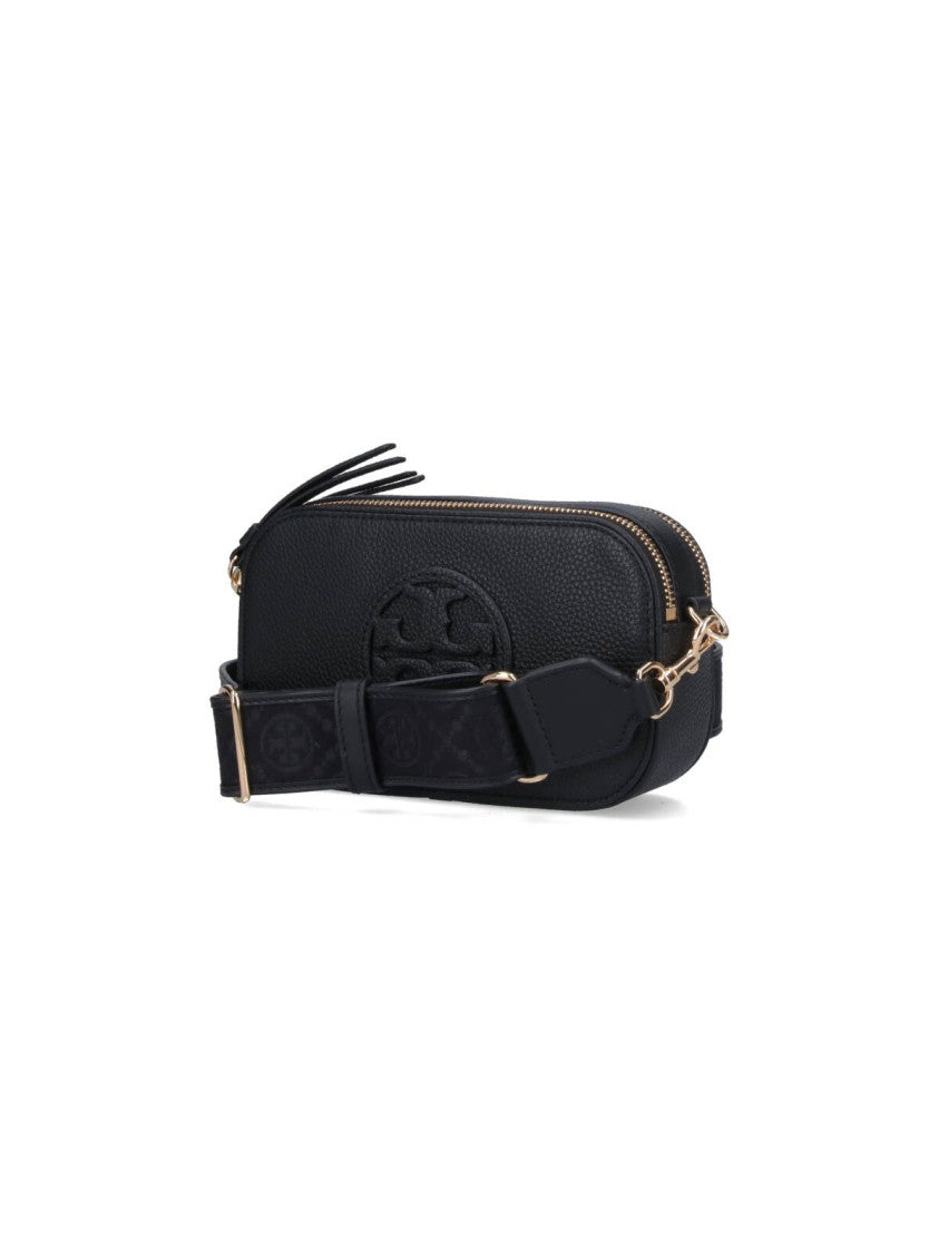 Tory Burch Black Miller Double Zip Leather Bag