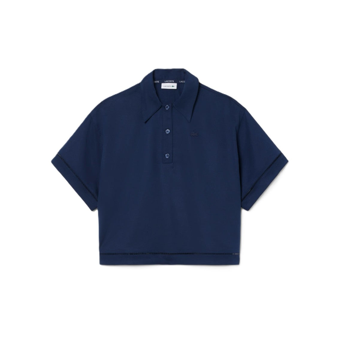 Lacoste Boxy Cropped Short-Sleeved Polo Shirt With Classic Collar