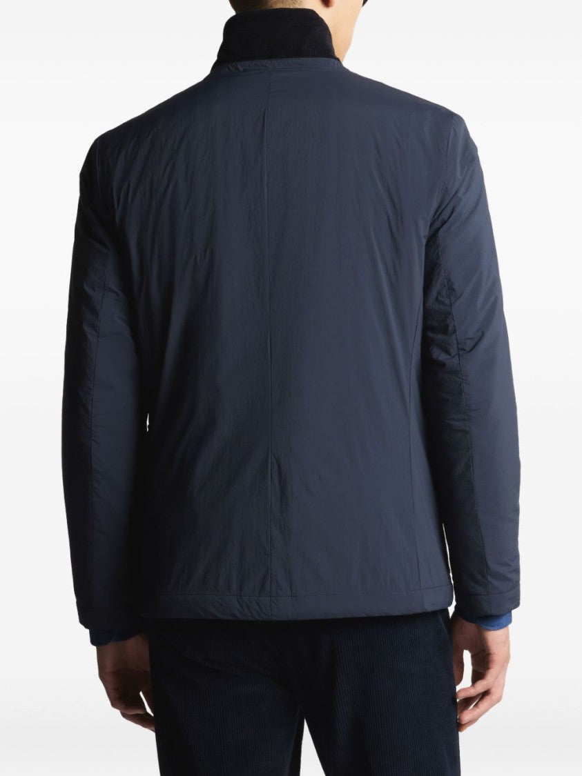 Fay Contemporary Blue Coat With High Collar