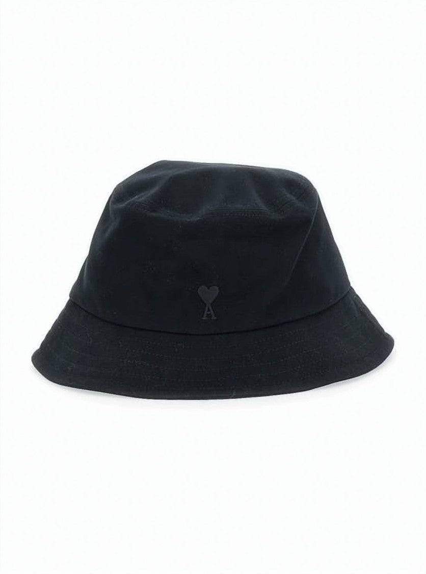 Ami Paris Cotton Bucket Hat With Tonal Logo Detail