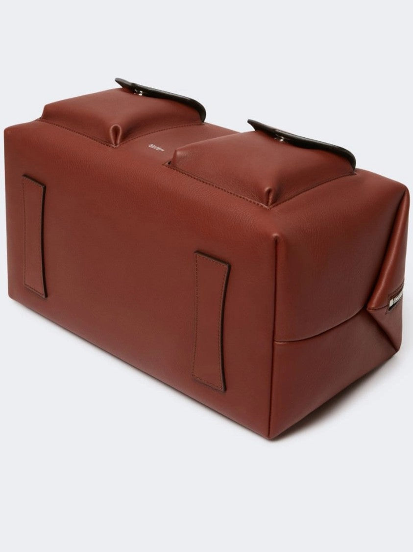 Max Mara Brown Mxaholdallcargo Structured Leather Holdall Bag