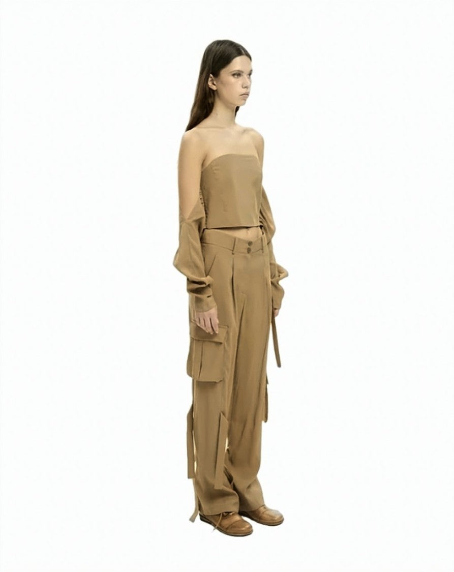 Mlo Utility Cargo Adjustable Hem Trousers