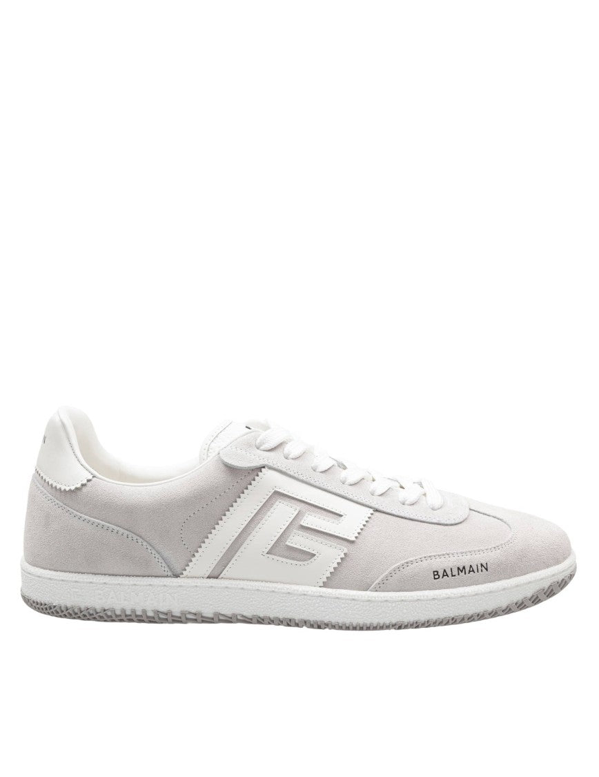Balmain Swan Sneakers In White Suede
