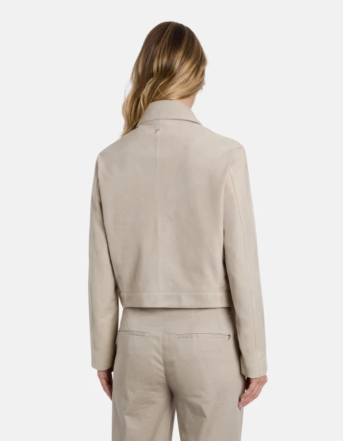 Dondup Cropped Jacket With Asymmetrical Zipper And Minimalist Design
