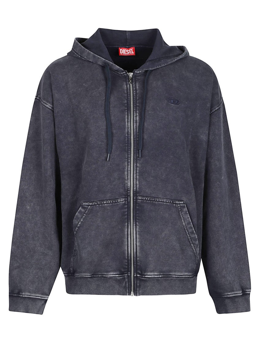Diesel S-Box Washed Zip-Through Sweatshirt