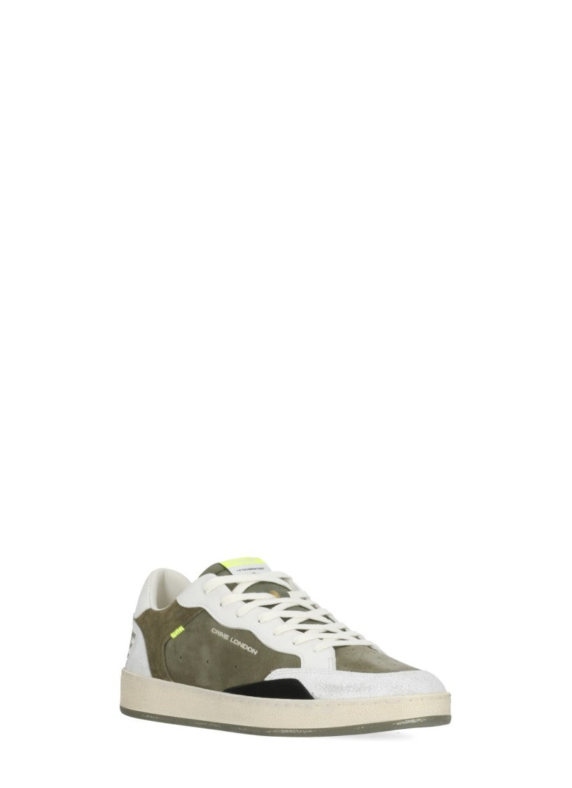 Crime London Green Chelsea Distressed Sneakers