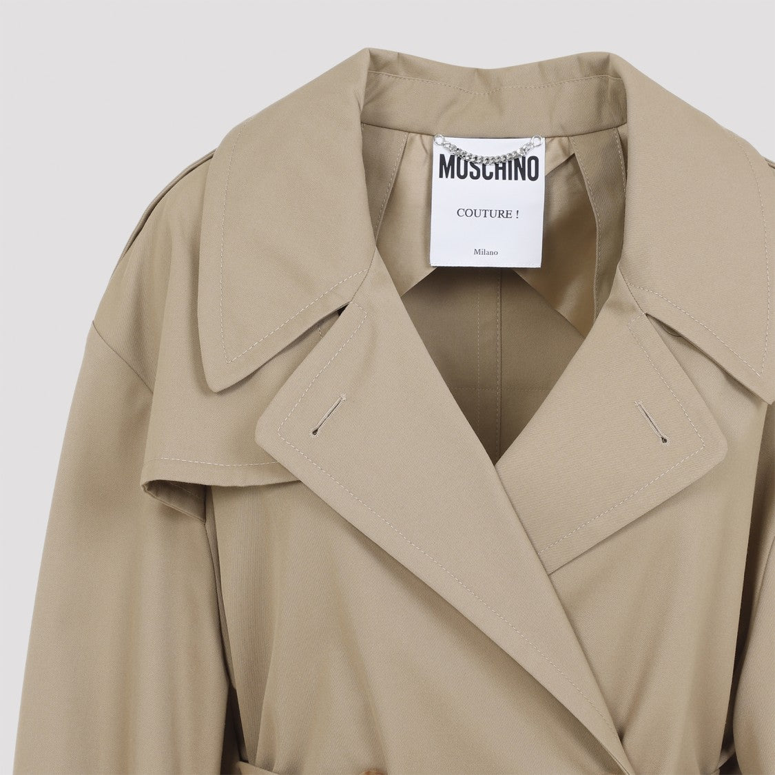 Moschino Beige Cotton Nylon Coat