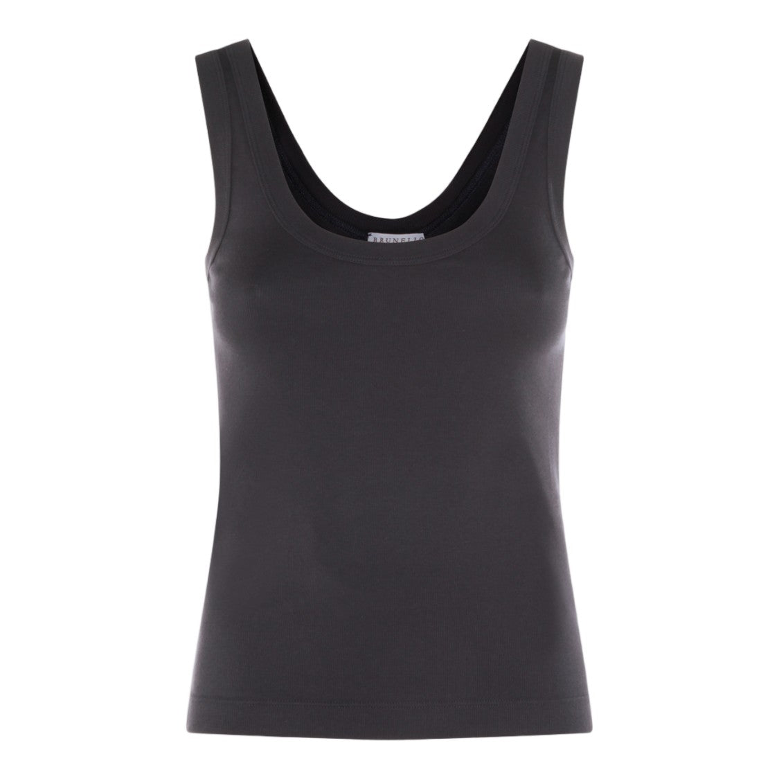 Brunello Cucinelli Sleek Sleeveless Top With Scoop Neckline