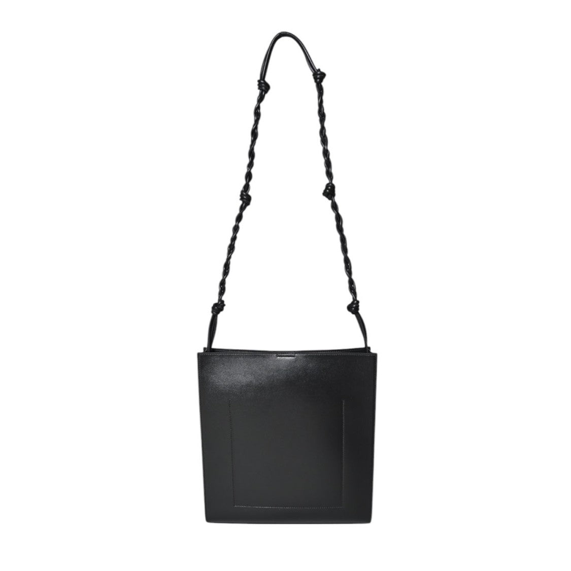 Jil Sander Tangle Medium Black Leather Shoulder Bag