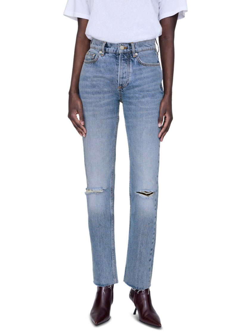 Anine Bing Mid-Rise Straight-Leg Jeans