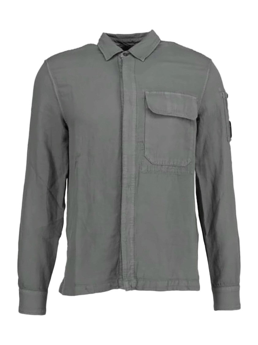 C.P. Company Textured Grey Long-Sleeve Shirt