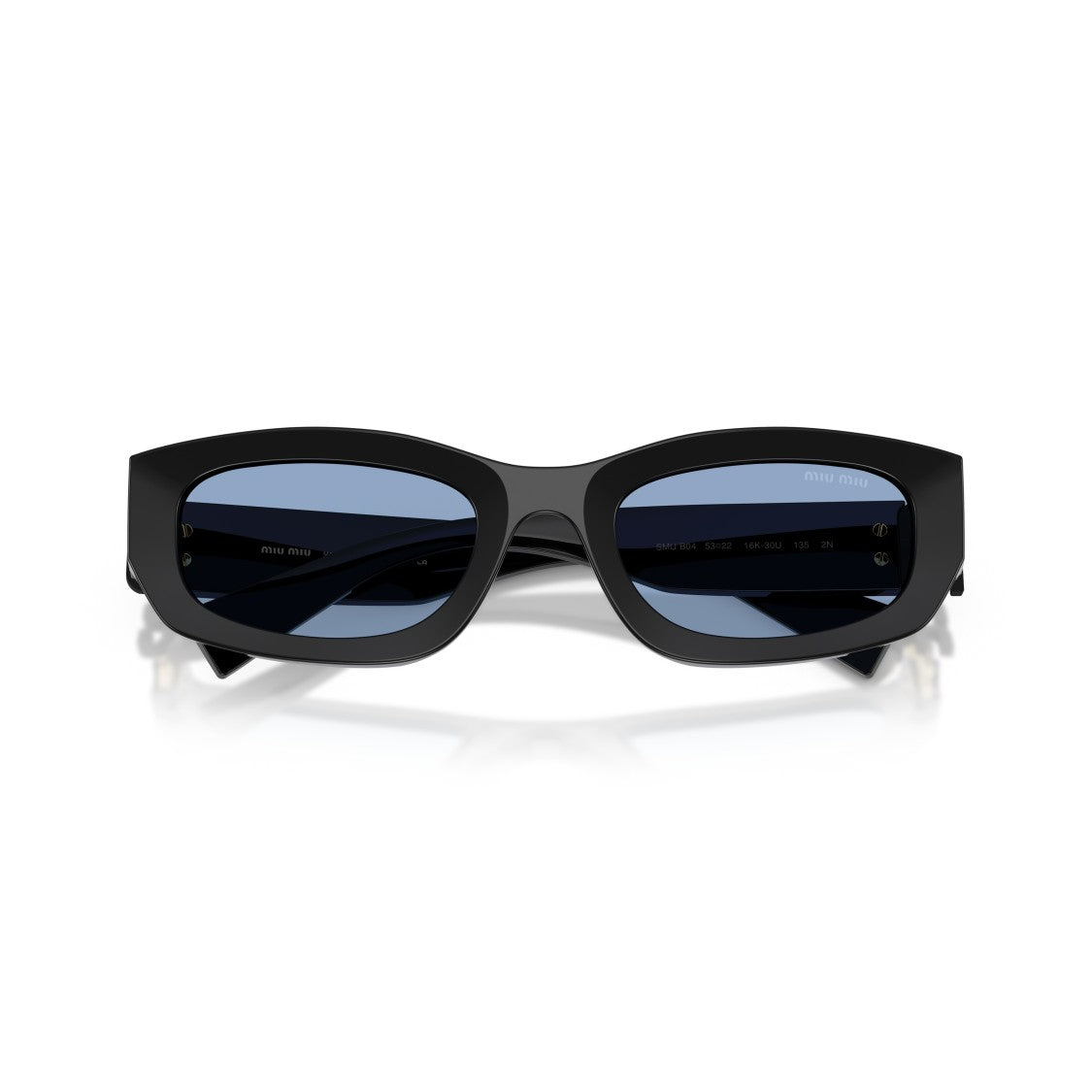 Miu Miu Rectangular Sunglasses With Blue-Tinted Lenses And Logo Detail