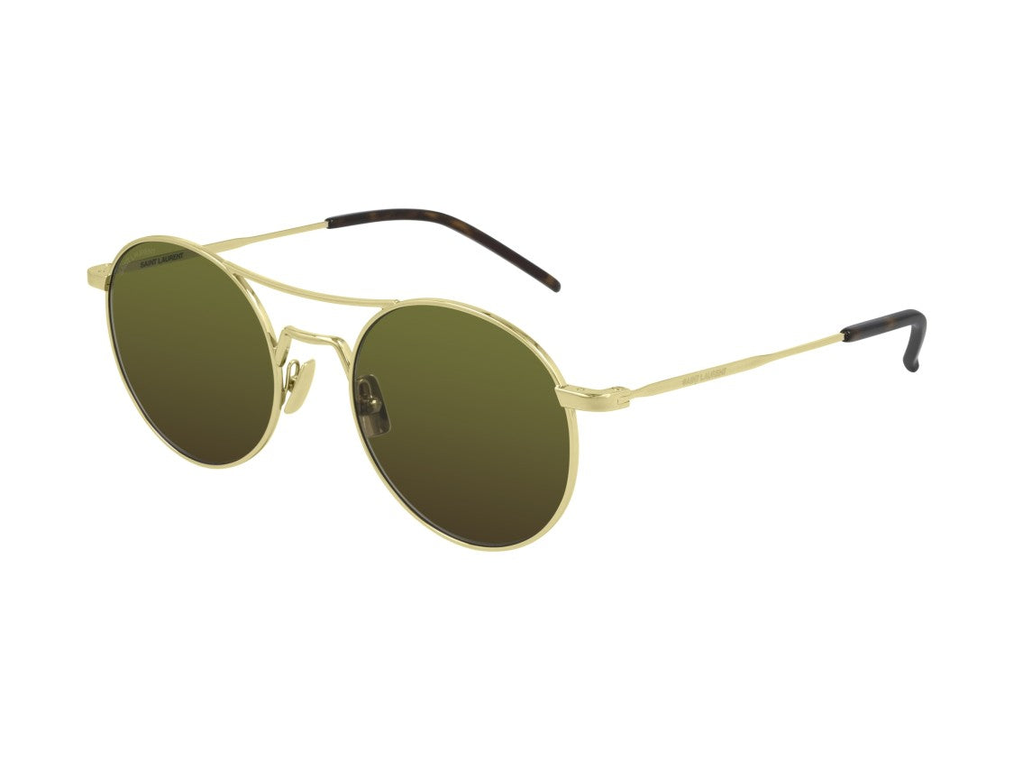 Saint Laurent Gold Sl 421 Metal Round Sunglasses