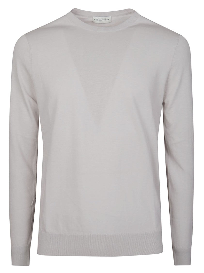 Ballantyne Plain Relaxed Crew Cotton Sweater