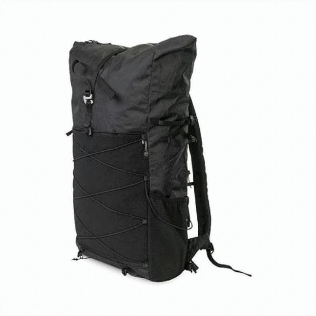 Liteway Matte Black Roll-Top Backpack With Bungee System