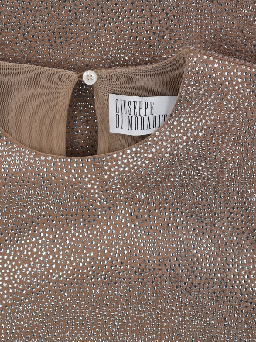 Giuseppe Di Morabito Mini Dress With Strass – Brown