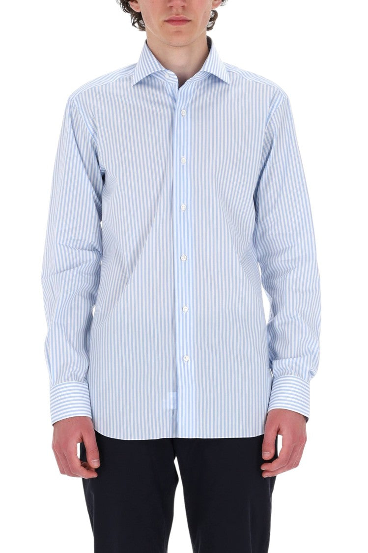 Barba Black Label Striped Stretch Cotton Shirt