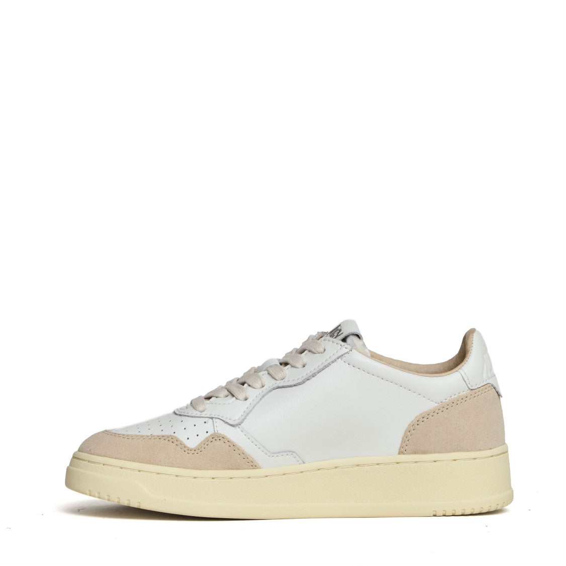Autry White Beige Medalist Low Suede Sneakers