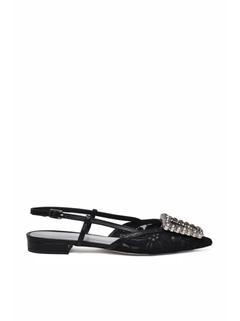 Roberto Festa Black Other Fibers Lace Ballerina
