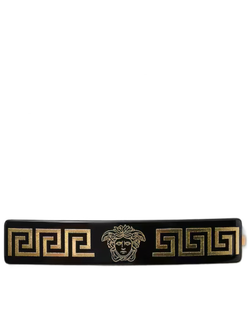 Versace Black Glossy Medusa Emblem Barrette