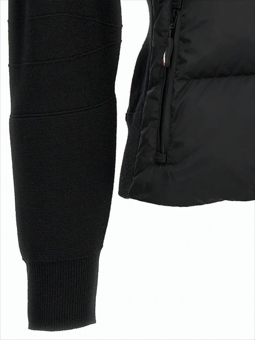 Moncler Short Padded Coat With Knitted Sleeves