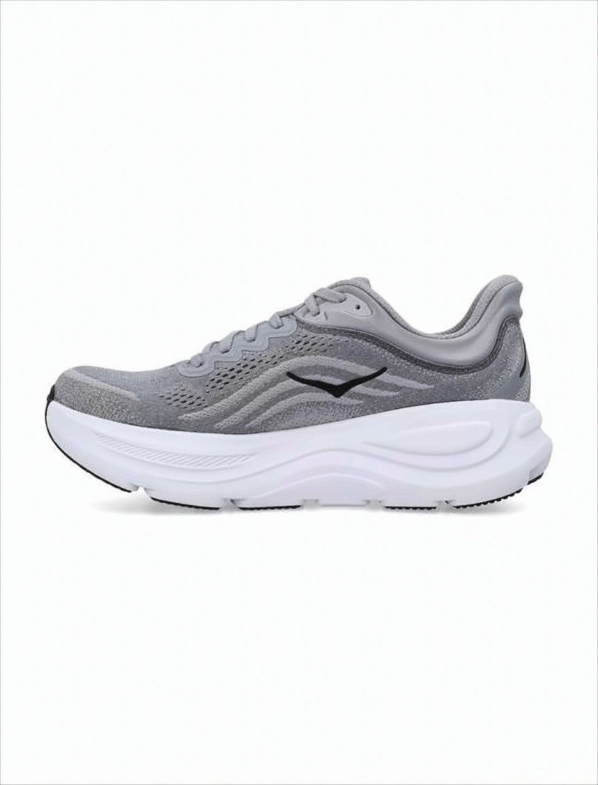 Hoka Breathable Mesh Grey Sneakers With Cushioned Midsole