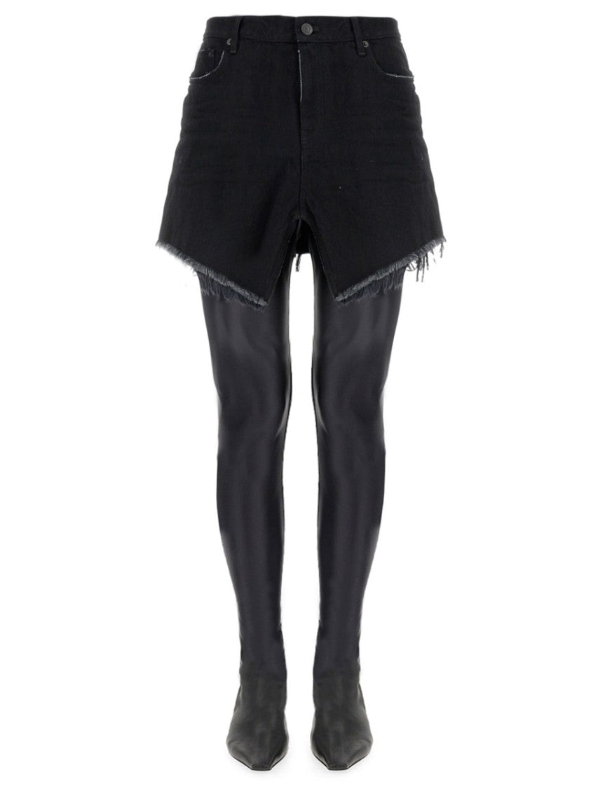 Balenciaga Cut-Up Mini Skirt In Japanese Denim