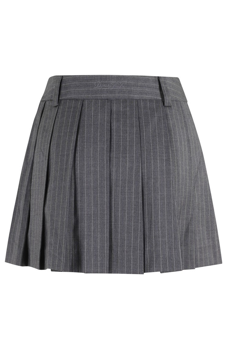 Dunst Pleated Mini Skirt With Pinstripe Weave