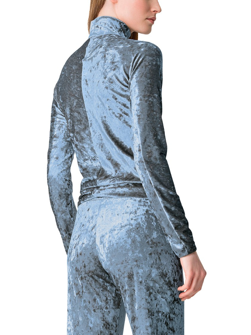 Forte Forte Iridescent Stretch Velvet Turtleneck T-Shirt