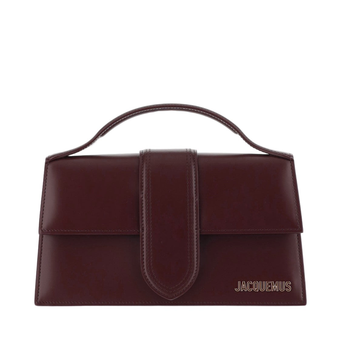 Jacquemus Structured Bordeaux Leather Le Bambino Bag