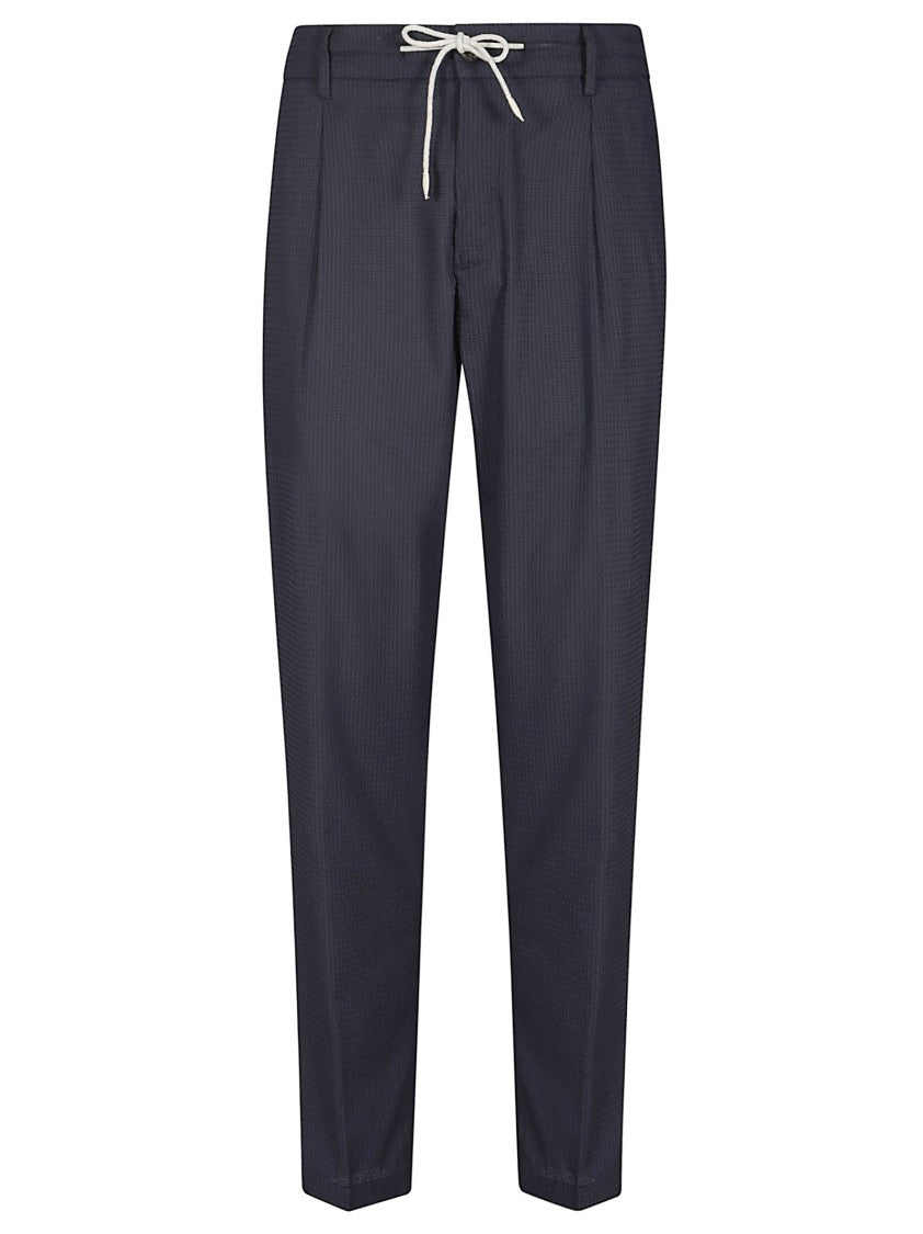 Eleventy Slim-Fit Blue Jogger Trousers With Garment-Dyed Finish