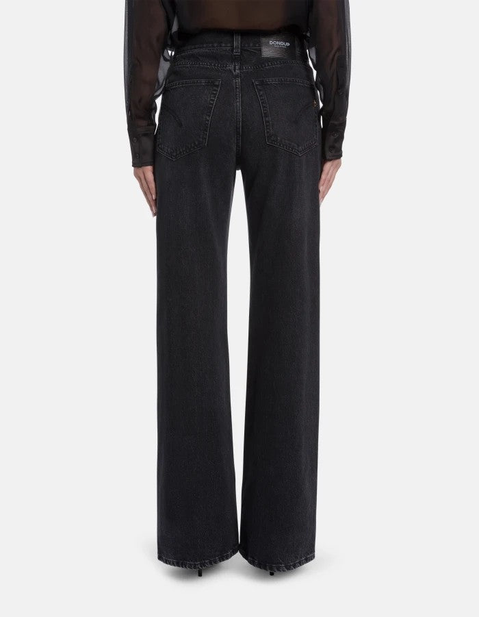 Dondup Wide-Leg Jeans With Ornate Gold Button Detailing