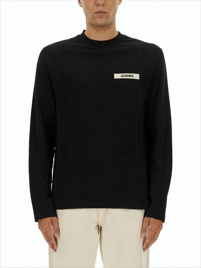 Jacquemus Long-Sleeve Black Cotton Shirt With Minimalist Design