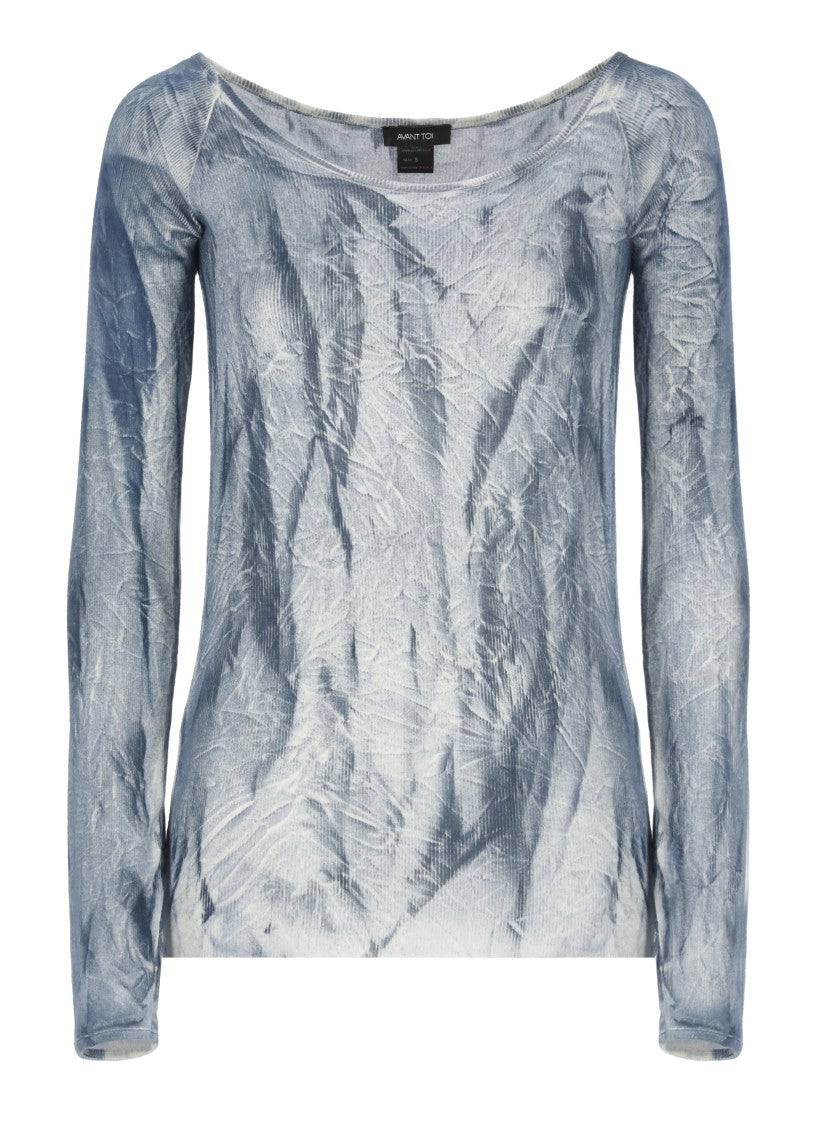 Avant Toi Blue Silk Blend Sweater