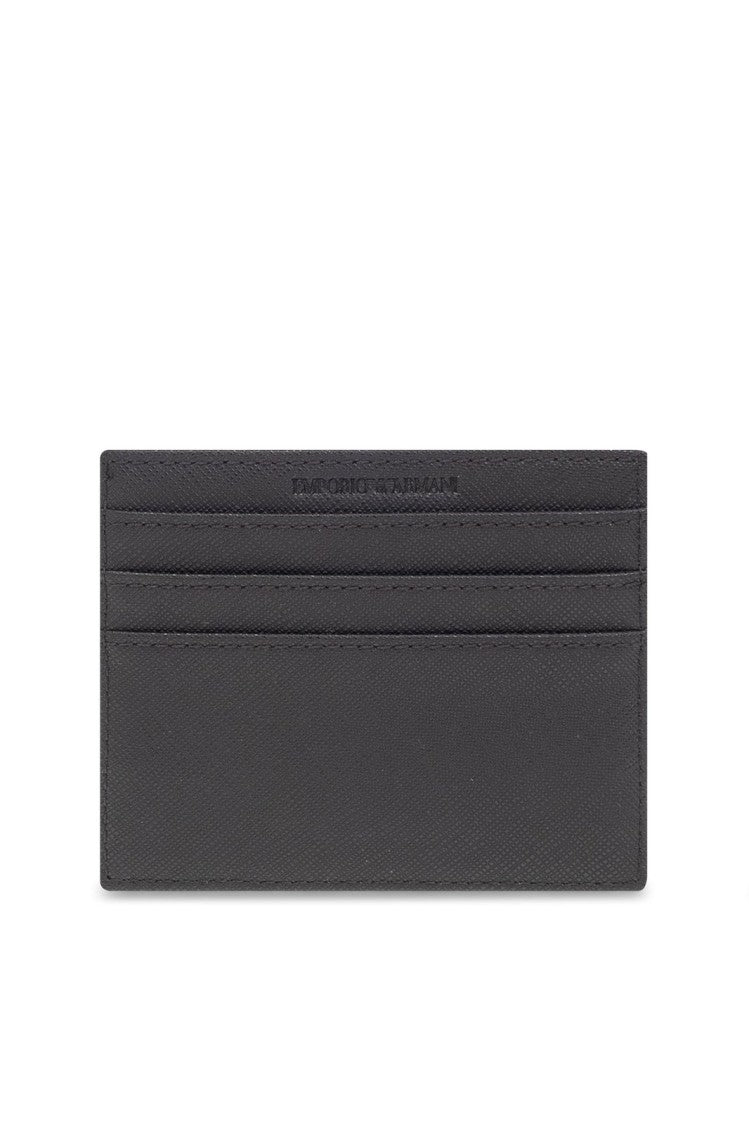Emporio Armani Textured Black Wallet Set With Cardholder