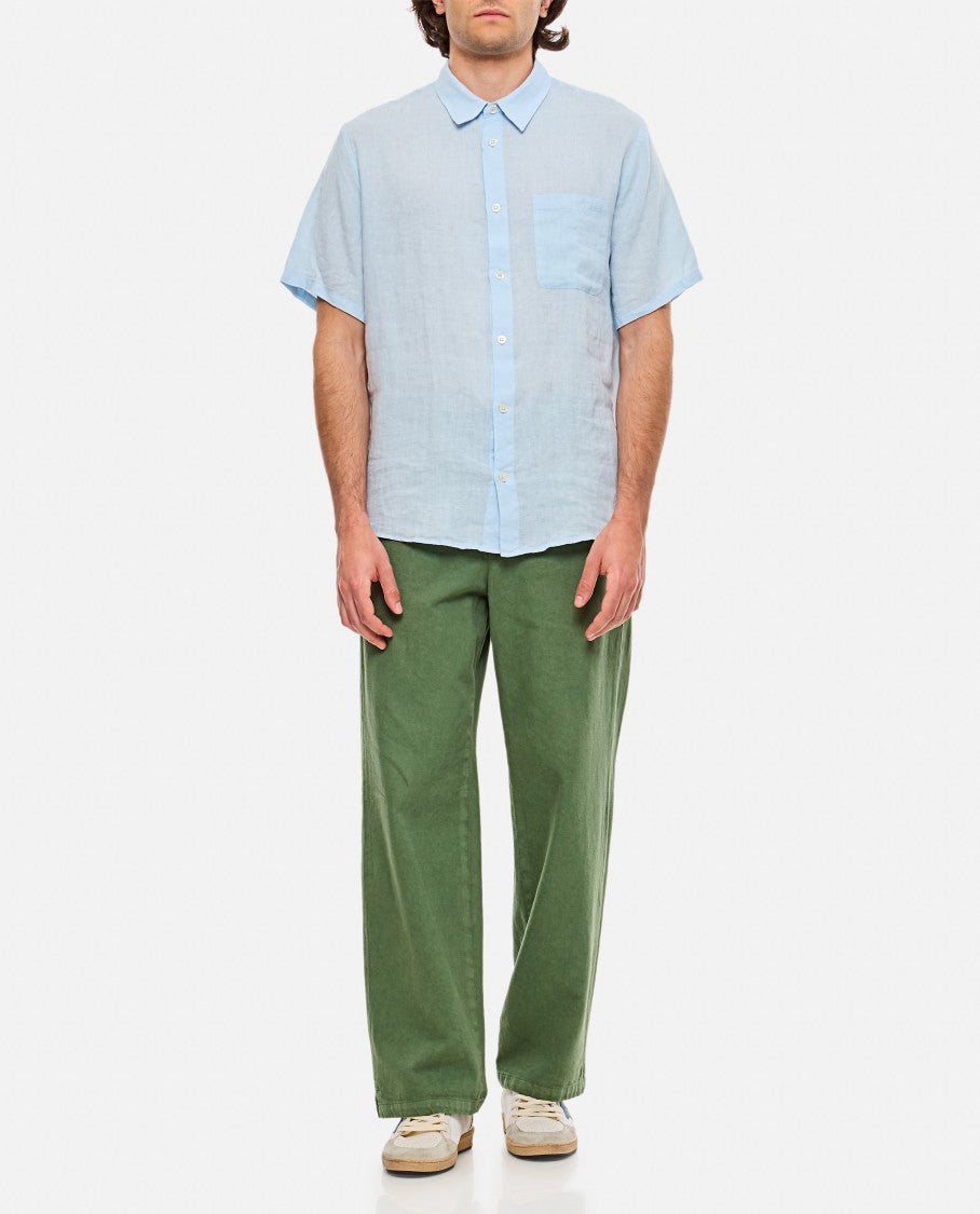 A.P.C. Light Blue Short-Sleeved Linen Bellini Shirt